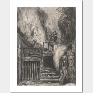 La Rue de la Vieille Lanterne - The Suicide of Gerard de Nerval by Gustave Dore Posters and Art